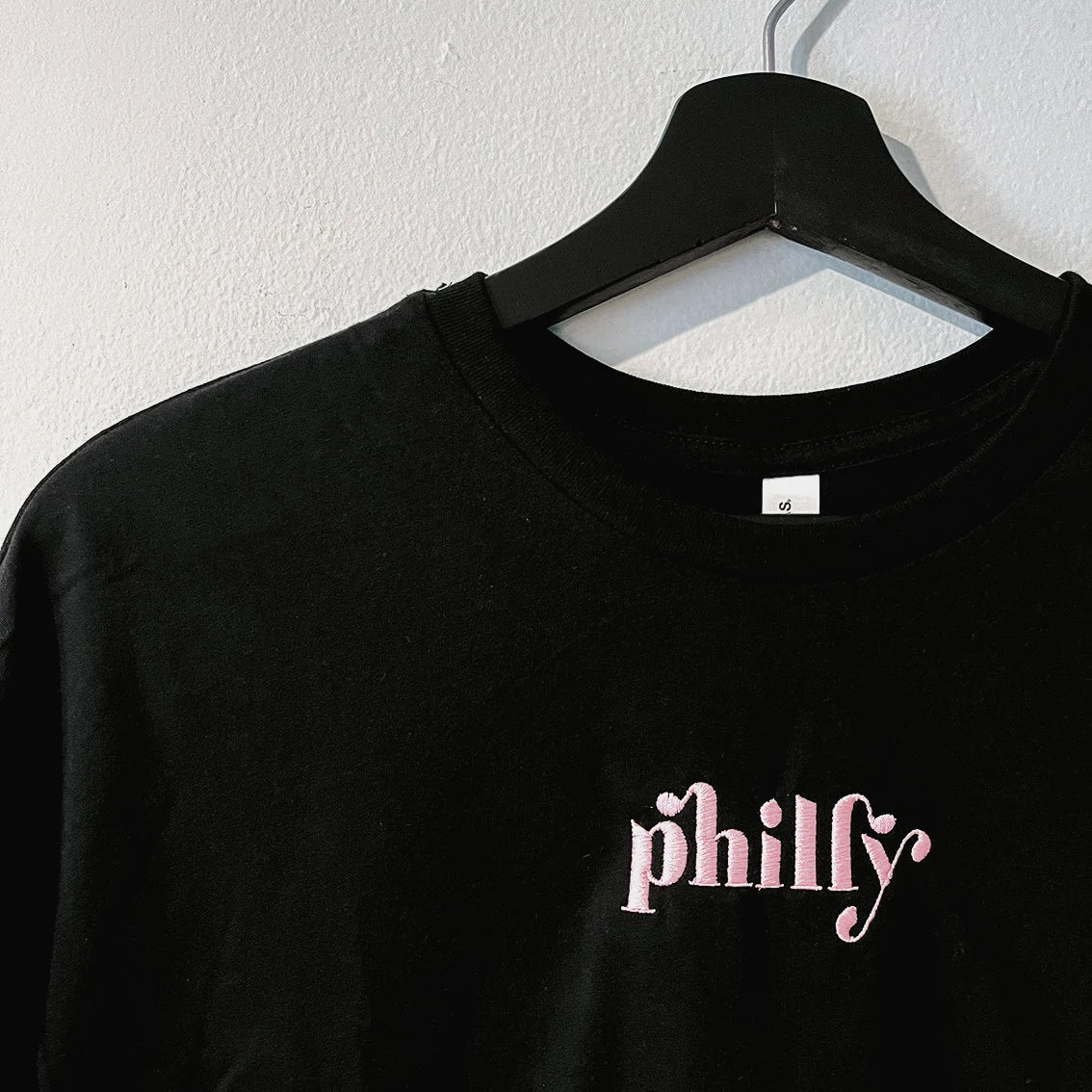 Embroidered Black Cropped Top